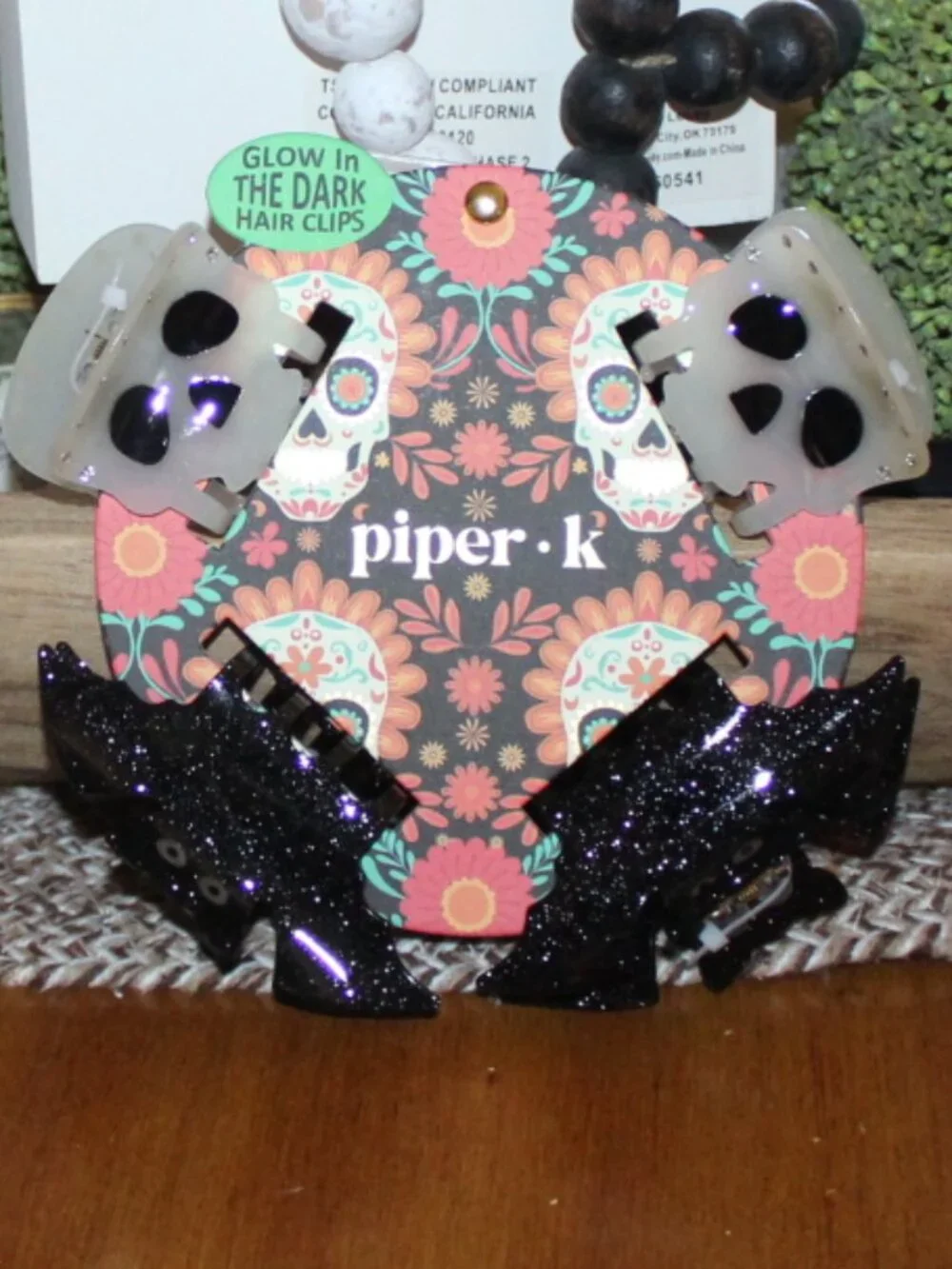 NWT Piper -K Glow in the Dark Halloween Hair clips FUN!!